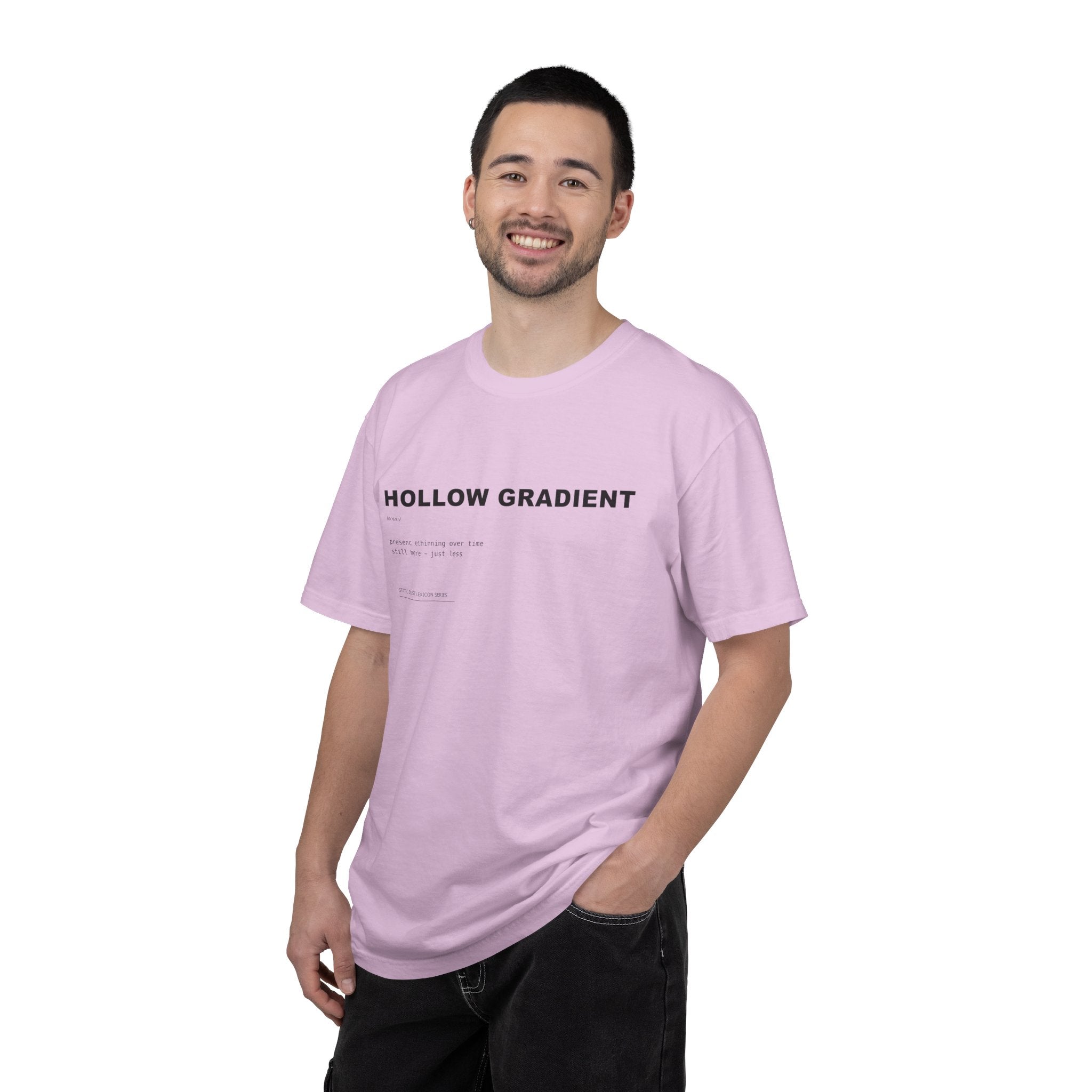 Hollow Gradient Lexicon Shirt | Dark Aesthetic Definition Tee | Emotional Fading Concept Shirt | Minimal Typography Graphic | Static Dust Apparel