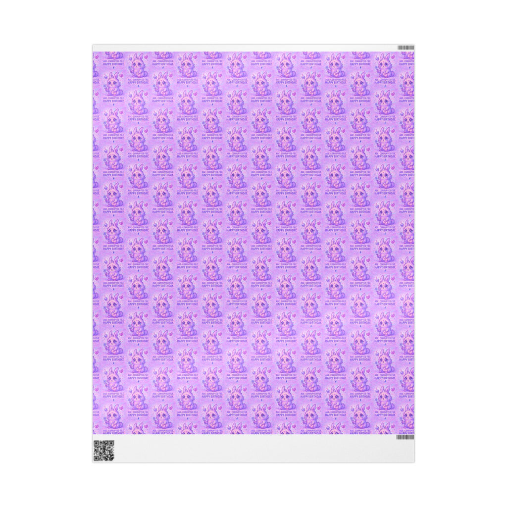 Purple Bunny Birthday Wrapping Paper – Cute Pastel Rabbit Gift Wrap with “Have a Hoppy Birthday”