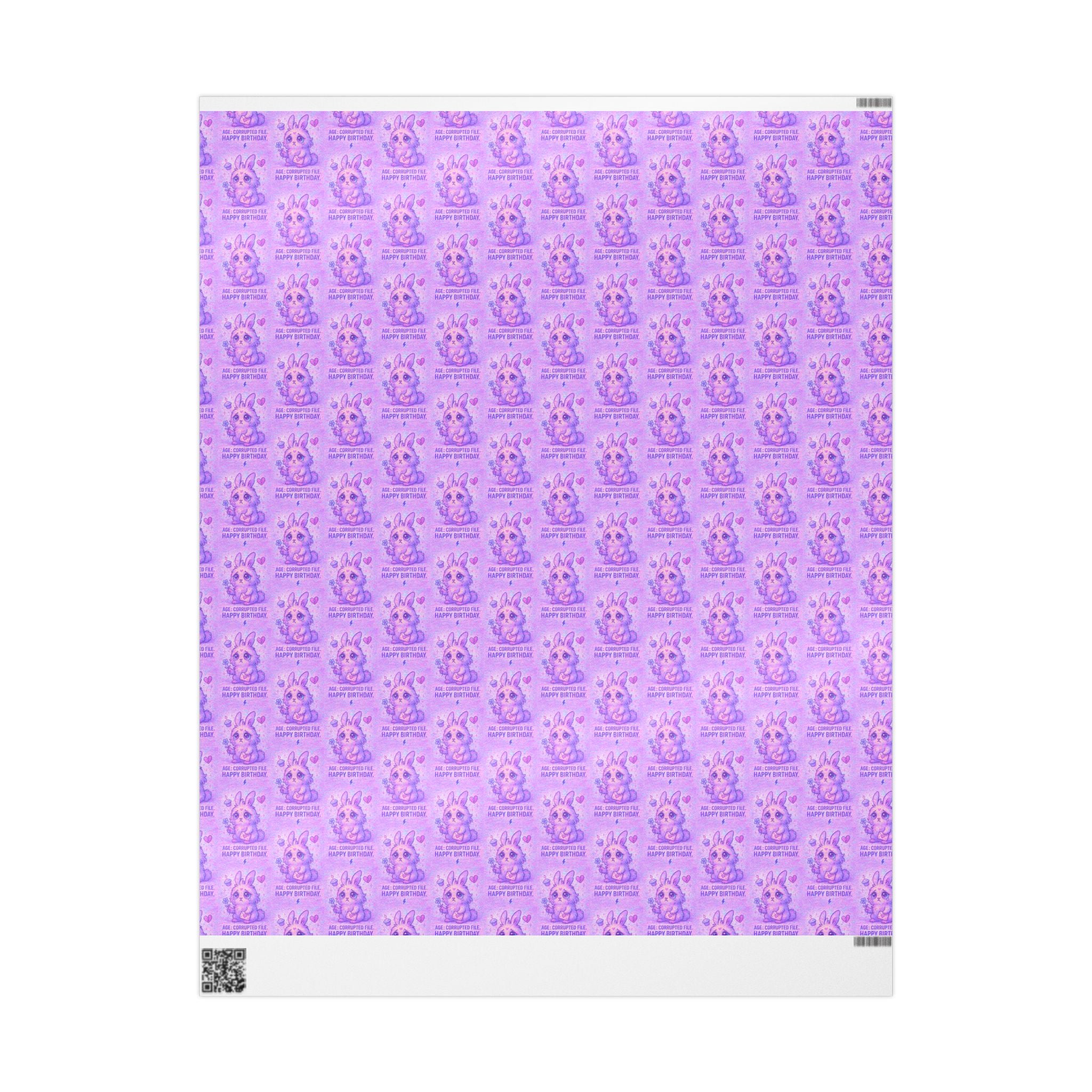 Purple Bunny Birthday Wrapping Paper – Cute Pastel Rabbit Gift Wrap with “Have a Hoppy Birthday”
