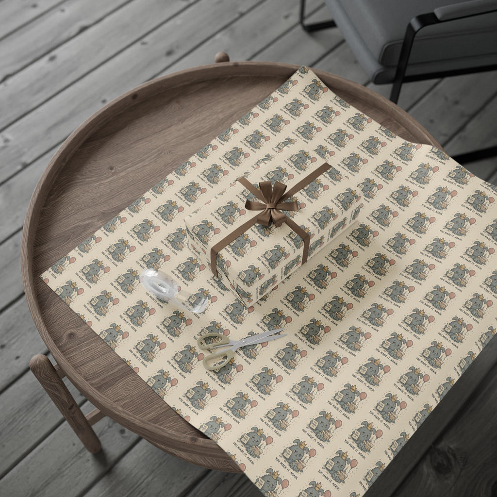 Wrapping Paper — Soft Collapse Birthday Wrap “You Made It. Again.”