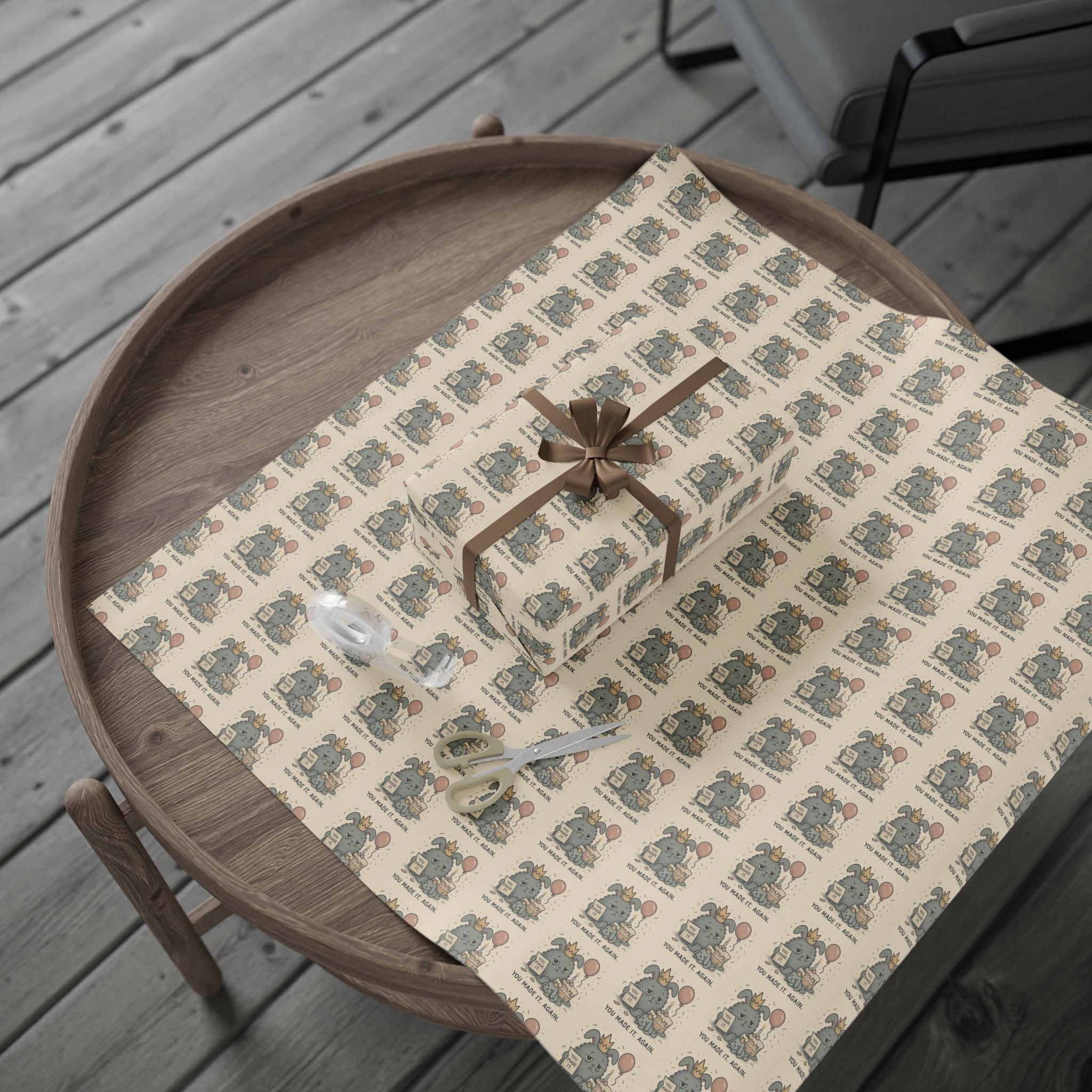 Wrapping Paper — Soft Collapse Birthday Wrap “You Made It. Again.”