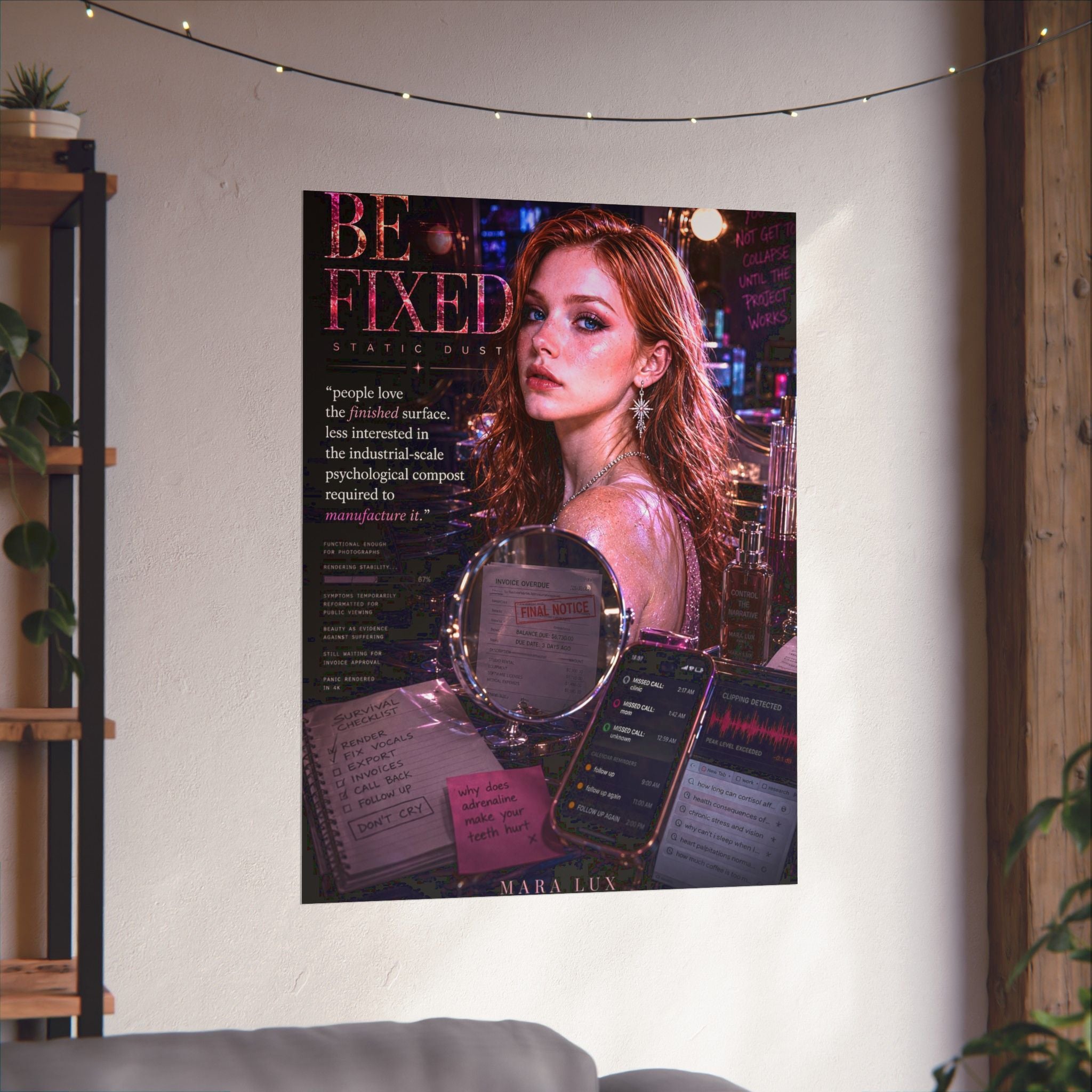 Be Fixed | Archive Print | Burnout Wall Art | Mental Health Poster | Static Dust Archive