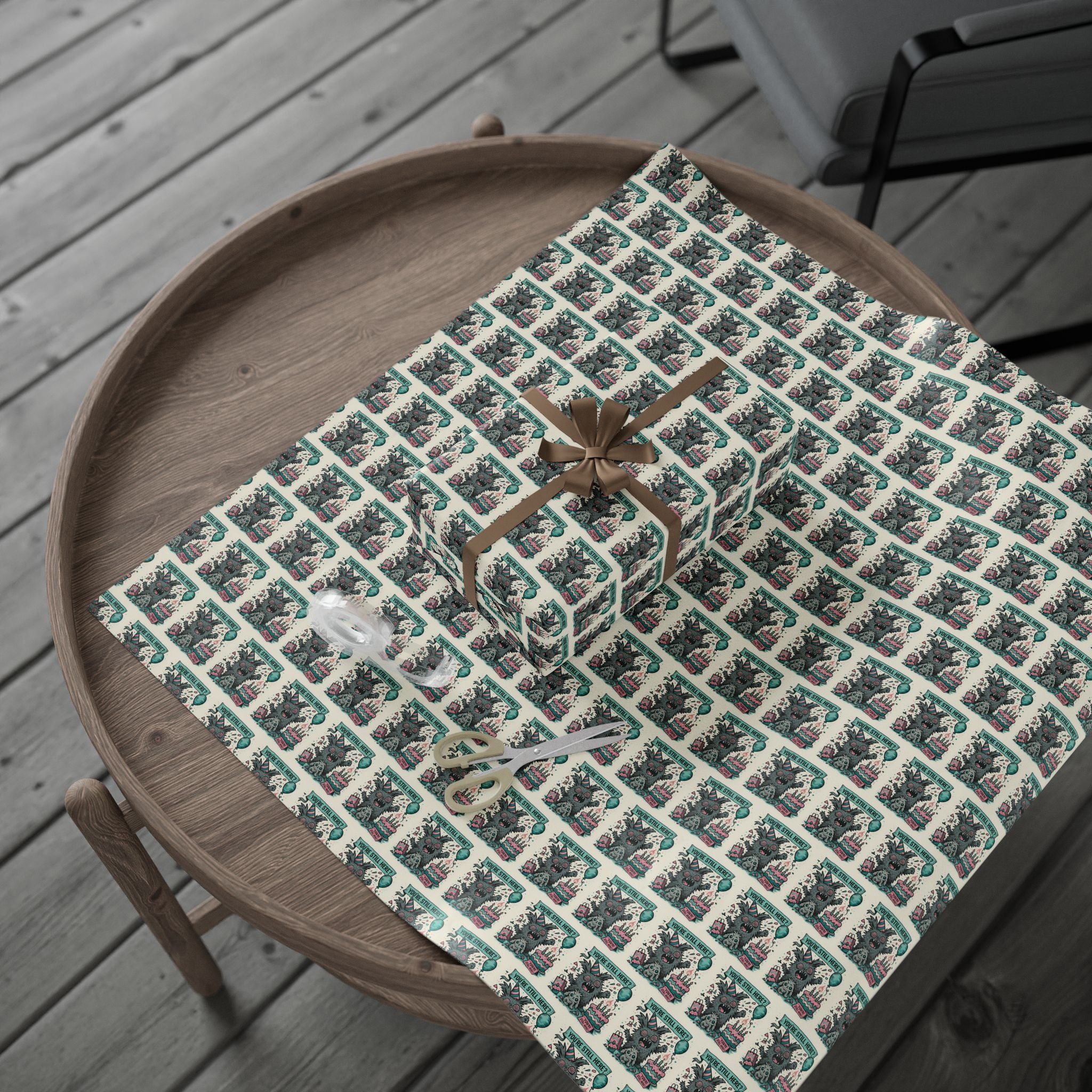 Wrapping Paper —  Feral Signal Birthday Wrap “You’re Still Here?”
