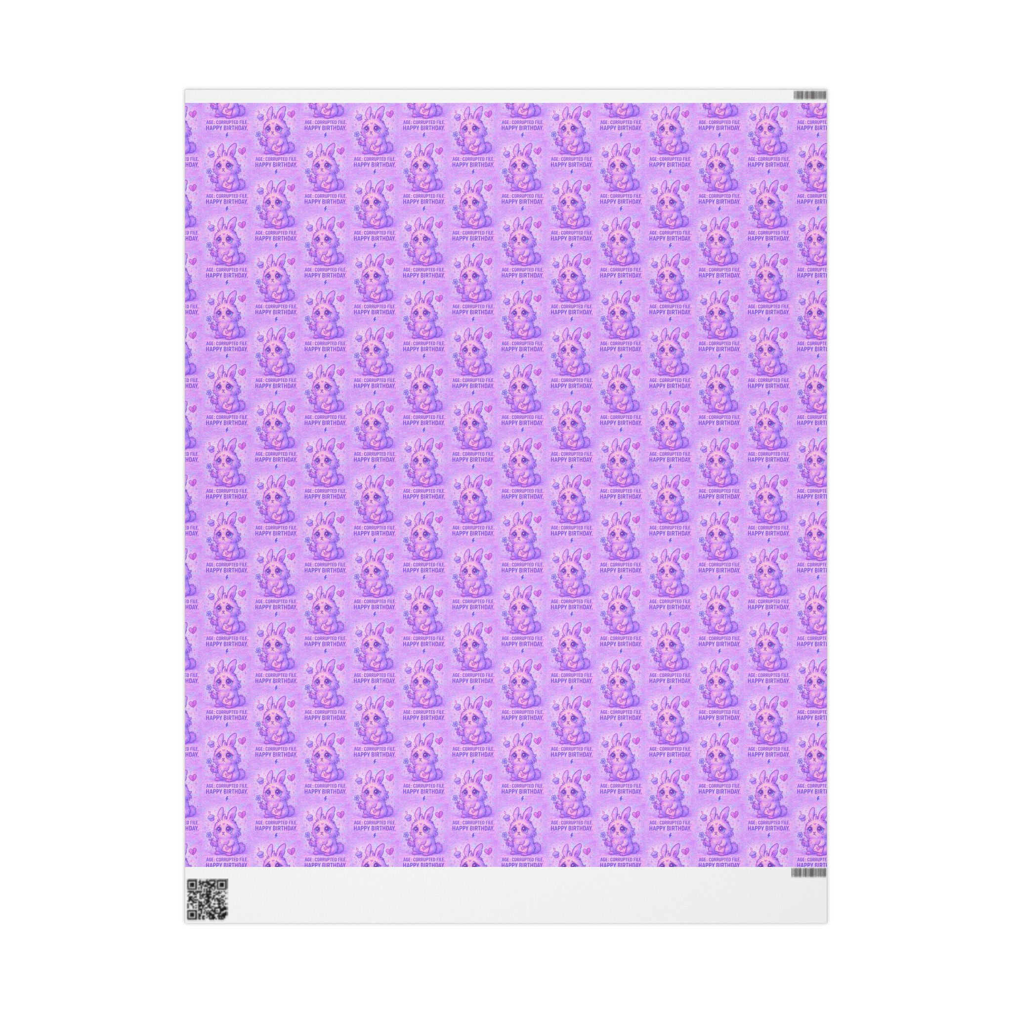 Purple Bunny Birthday Wrapping Paper – Cute Pastel Rabbit Gift Wrap with “Have a Hoppy Birthday”