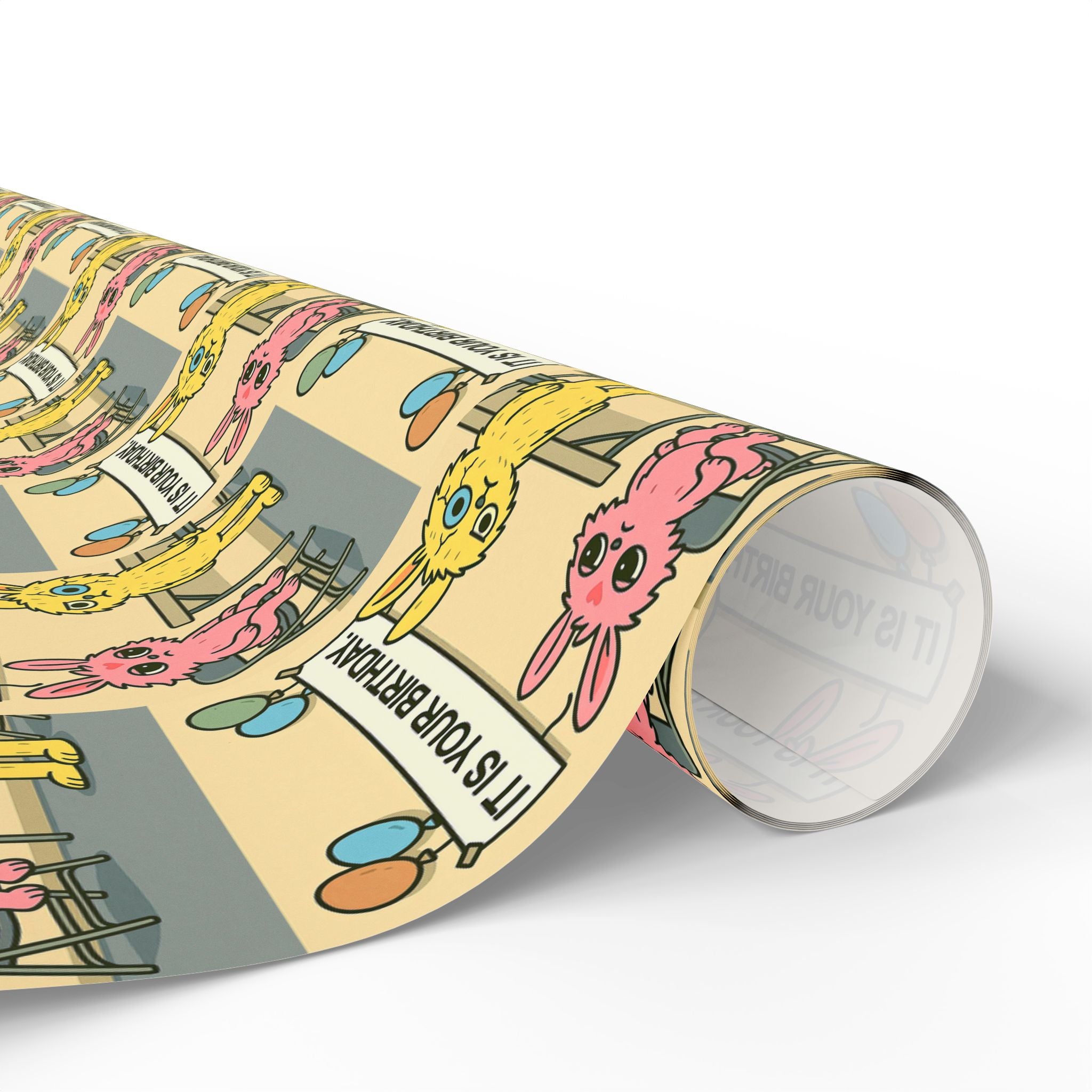 Wrapping Paper Dust Bunny Birthday Wrap — “It Is Your Birthday”