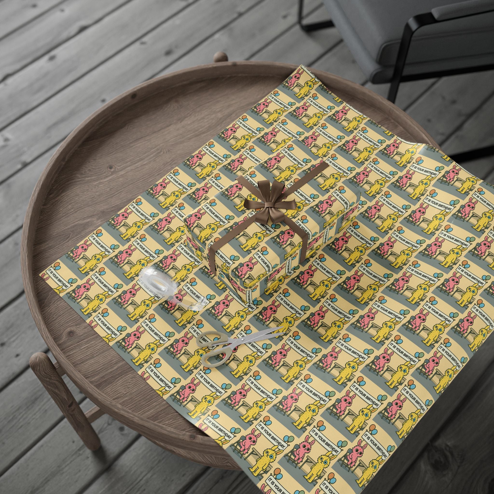 Wrapping Paper Dust Bunny Birthday Wrap — “It Is Your Birthday”