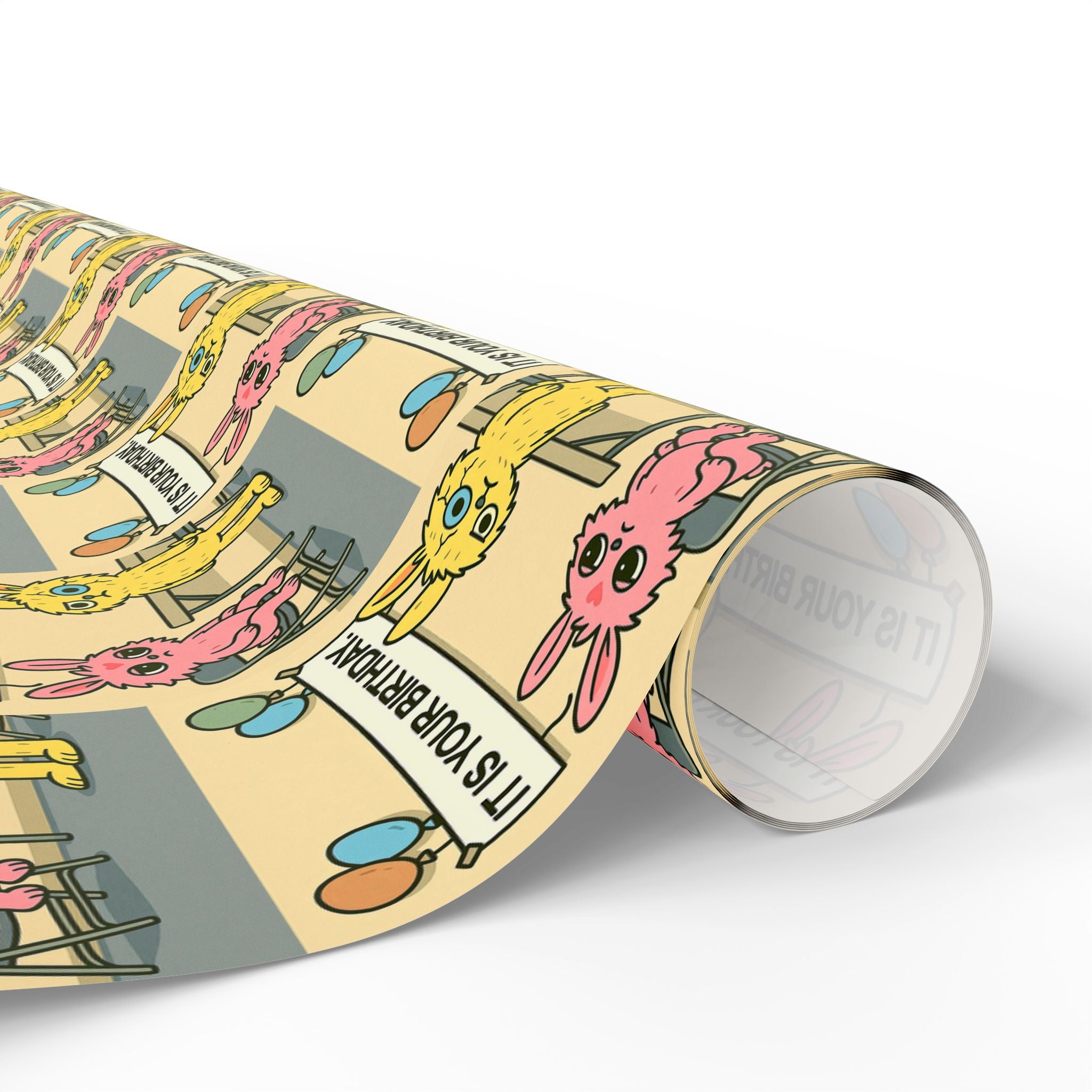 Wrapping Paper Dust Bunny Birthday Wrap — “It Is Your Birthday”