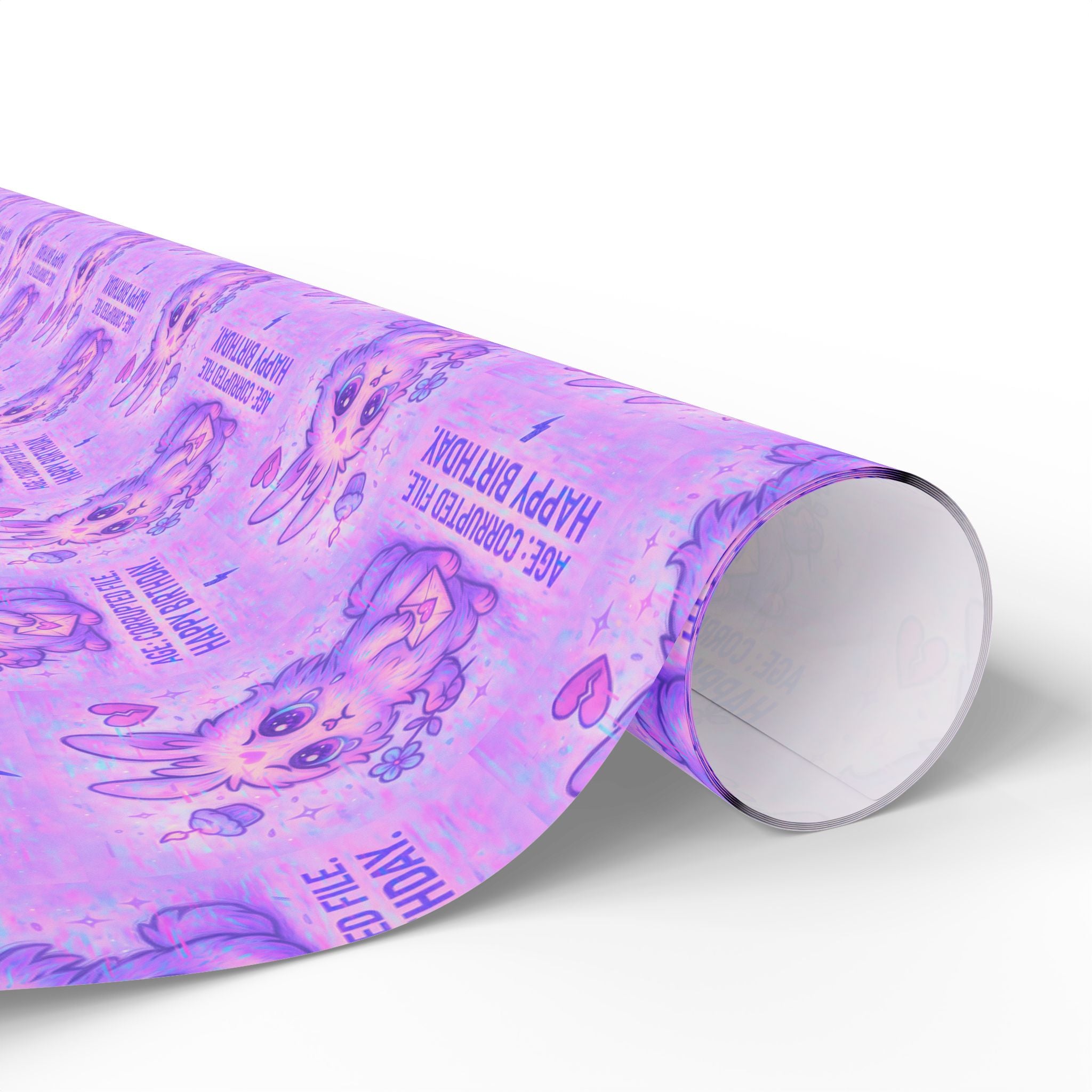 Purple Bunny Birthday Wrapping Paper – Cute Pastel Rabbit Gift Wrap with “Have a Hoppy Birthday”